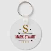 monogram golfer / golfspeler sleutelhanger (Achterkant)