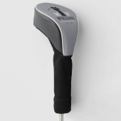 Monogram (Golfer Naam & Initiaal) koel grijs Golfheadcover (Schuin)