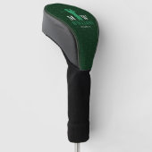 Monogram (Golfer Naam & Initiaal) koel groen Golfheadcover (Schuin)