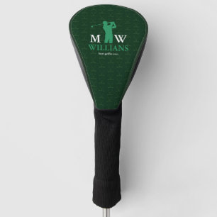 Monogram (Golfer Naam & Initiaal) koel groen Golfheadcover