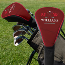 Monogram (golfer naam & initialen) donkerrood