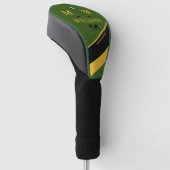 Monogram (golfer naam & initialen) groen geel golfheadcover (Schuin)