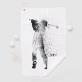 Monogram. Golfer Silhouette Swing. Golfhanddoek (Insitu)