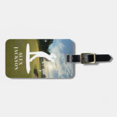 Monogram Golfer Voeg je Logo toe Bagagelabel (Voorkant horizontaal)