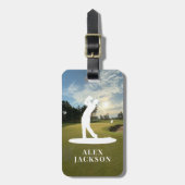 Monogram Golfer Voeg je Logo toe Bagagelabel (Voorkant verticaal)