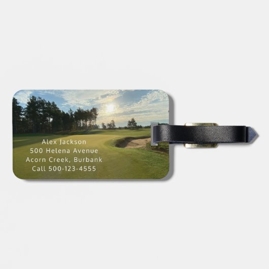 Monogram Golfer Voeg je Logo toe Bagagelabel (Achterkant horizontaal)