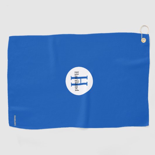 Monogram Golfhanddoek met naam en Initiaal (Horizontaal)