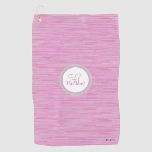 Monogram Golfhanddoek met naam en Initiaal (Voorkant)