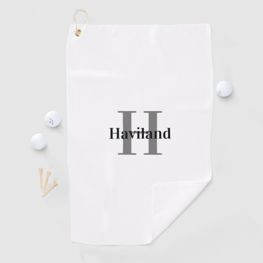 Monogram Golfhanddoek met naam en Initiaal (Insitu)