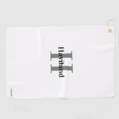 Monogram Golfhanddoek met naam en Initiaal (Horizontaal)