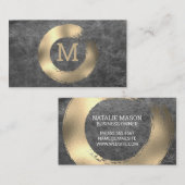 Monogram | Golfoliecirkel geborsteld Visitekaartje (Voorkant / Achterkant)