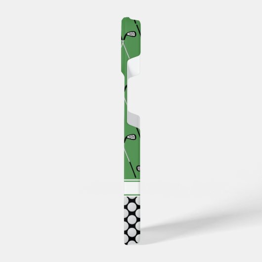 Monogram golfpatronen groen iPhone hoesje (Linkerkant)