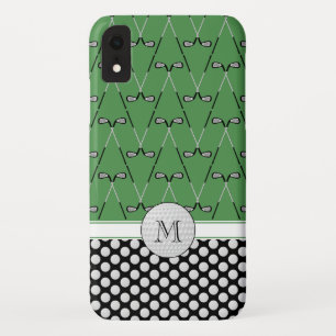Monogram golfpatronen groen zwart Case-Mate iPhone case