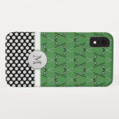 Monogram golfpatronen groen zwart Case-Mate iPhone case (Achterkant (horizontaal))