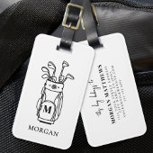 Monogram golftas bagagelabel