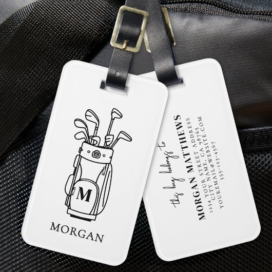 Monogram golftas bagagelabel