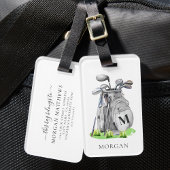 Monogram golftas bagagelabel