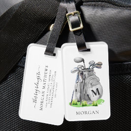 Monogram golftas bagagelabel