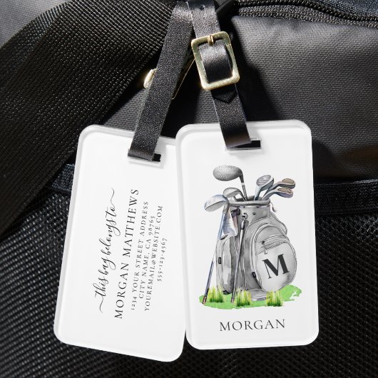 Monogram golftas bagagelabel