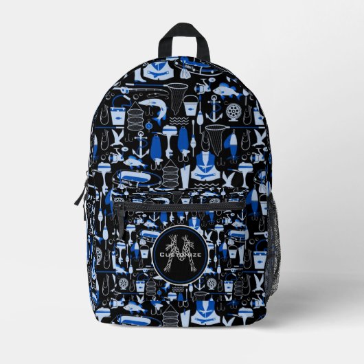 Monogram Gone Vist blauw Bedrukte Rugzak (Voorkant)