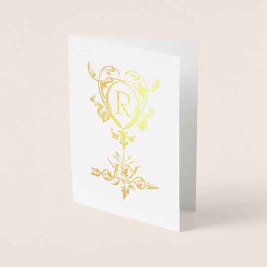 Monogram Gothic Heart en Arrow Motif Folie Kaarten (Voorkant)