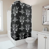 Monogram Gothic Heart en Arrow Pattern Douchegordijn (In situ)