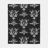 Monogram Gothic Heart en Arrow Pattern Fleece Deken (Voorkant)