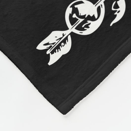 Monogram Gothic Heart en Arrow Pattern Fleece Deken (Hoek)