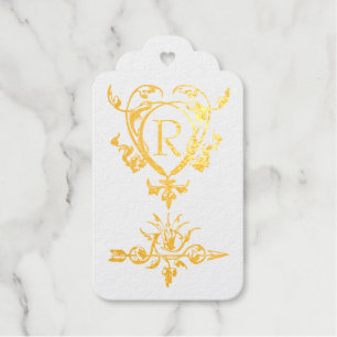 Monogram Gotisch Hart En Pijl Motief Cadeaulabels