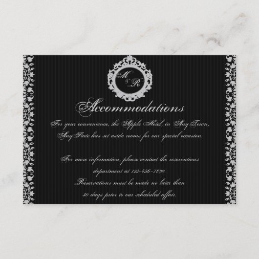 Monogram gotisch Lijst invoegen Informatiekaartje (Voorkant)