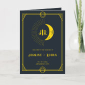 monogram gotische opvouwbare huwelijksprogramma ka programma (Voorkant)