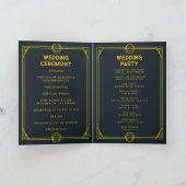 monogram gotische opvouwbare huwelijksprogramma ka programma (Binnen)