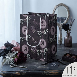 Monogram Gotische Paard Donker Paars Medium Cadeauzakje