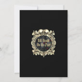 Monogram Gotische Ruïnes Rozen Bloemen Bruiloft Kaart (Achterkant)