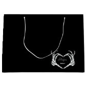Monogram Gotische Schedel Hart Hand Huwelijk Groot Cadeauzakje (Voorkant)
