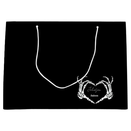 Monogram Gotische Schedel Hart Hand Huwelijk Groot Cadeauzakje (Voorkant)