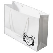 Monogram Gotische Schedel Hart Hand Huwelijk Groot Cadeauzakje (Voorkant Gekanteld)