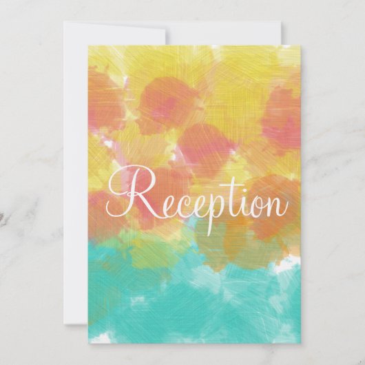 Monogram Gouache Waterverf Roze Blauw Geel Kaart (Voorkant)