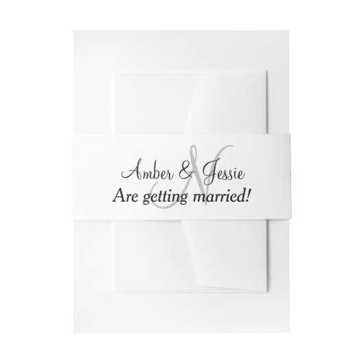 Monogram Gouache Waterverf Wedding Uitnodigingen Wikkel (Voorkant Voorbeeld)