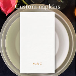 Monogram Goud 50-jarig huwelijksjubileumfeest Servet