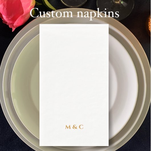 Monogram Goud 50-jarig huwelijksjubileumfeest Servet