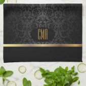 Monogram Goud & Bloemendamaskpatroon Theedoek (Gevouwen)