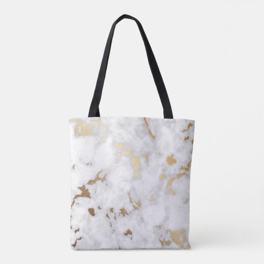 Monogram Goud Classy Marmeren ontwerp Tote Bag (Achterkant)