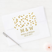 Monogram Goud Confetti bruiloft gunst Labels (Envelop)