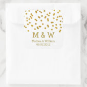 Monogram Goud Confetti bruiloft gunst Labels (Tas)