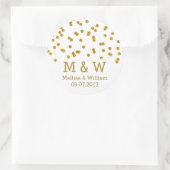Monogram Goud Confetti bruiloft gunst Labels (Tas)
