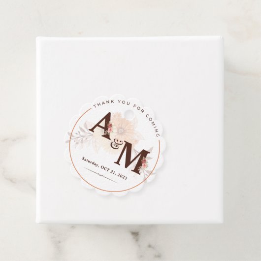 Monogram Goud Elegant Bruiloft Bedankjes Labels (In situ)