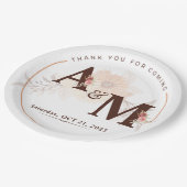 Monogram Goud Elegant Bruiloft Papieren Bordje (Gekanteld)