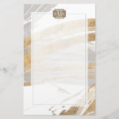 Monogram | Goud en grijs Briefpapier (Voorkant)