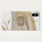Monogram | Goud en grijs Case-Mate iPhone Case (Achterkant (horizontaal))